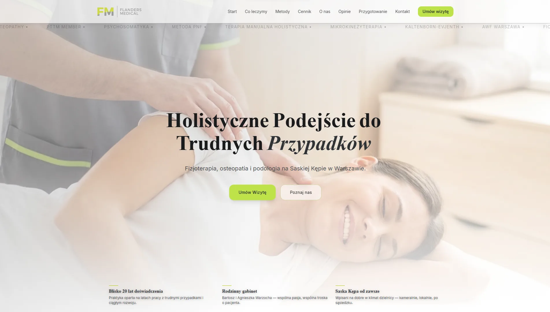 Flanders Medical — strona kliniki fizjoterapii