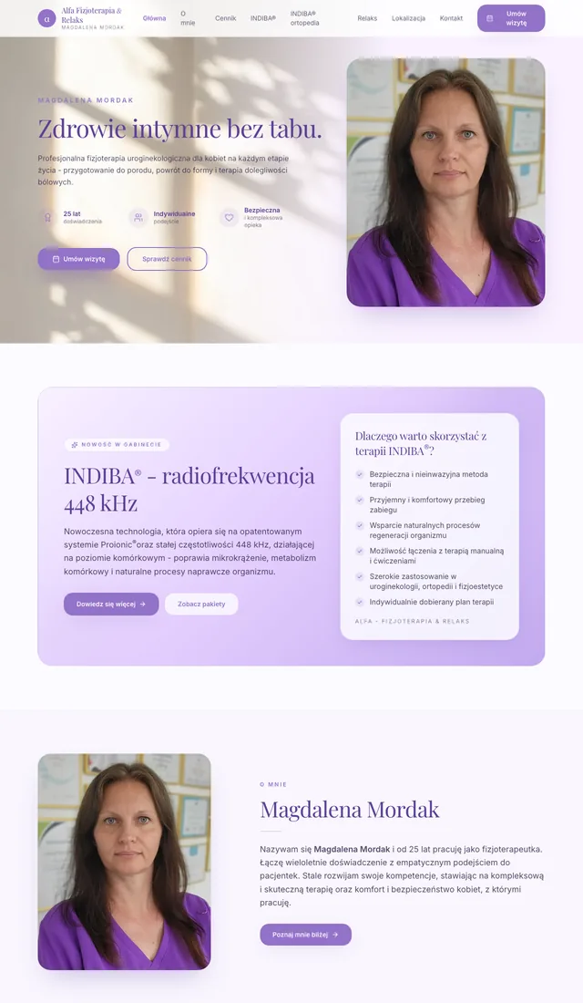 Realizacja: strona Alfa Fizjoterapia