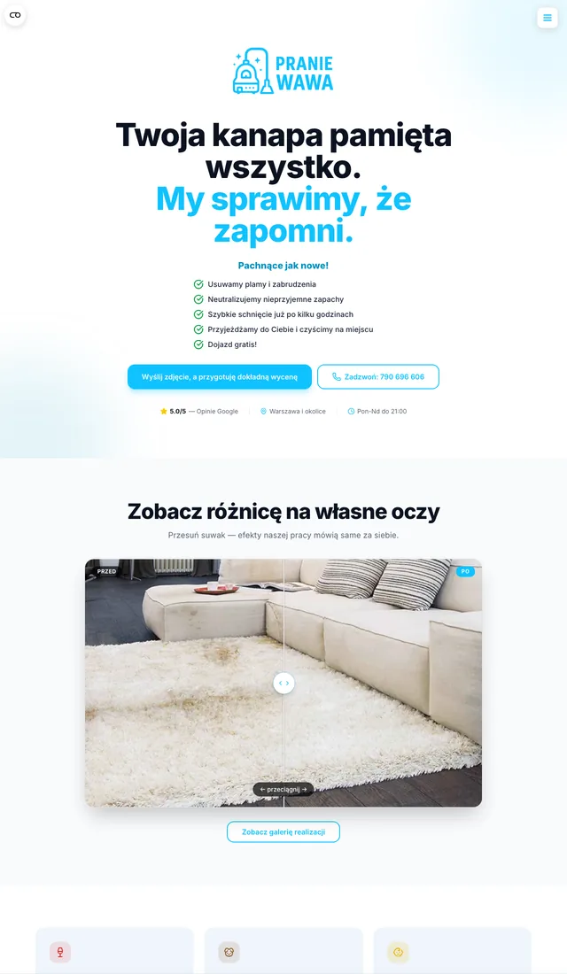 Realizacja: strona Pranie Wawa
